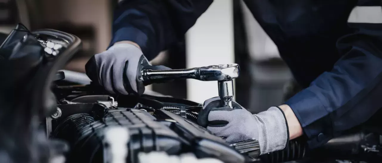 Technician installing new tires